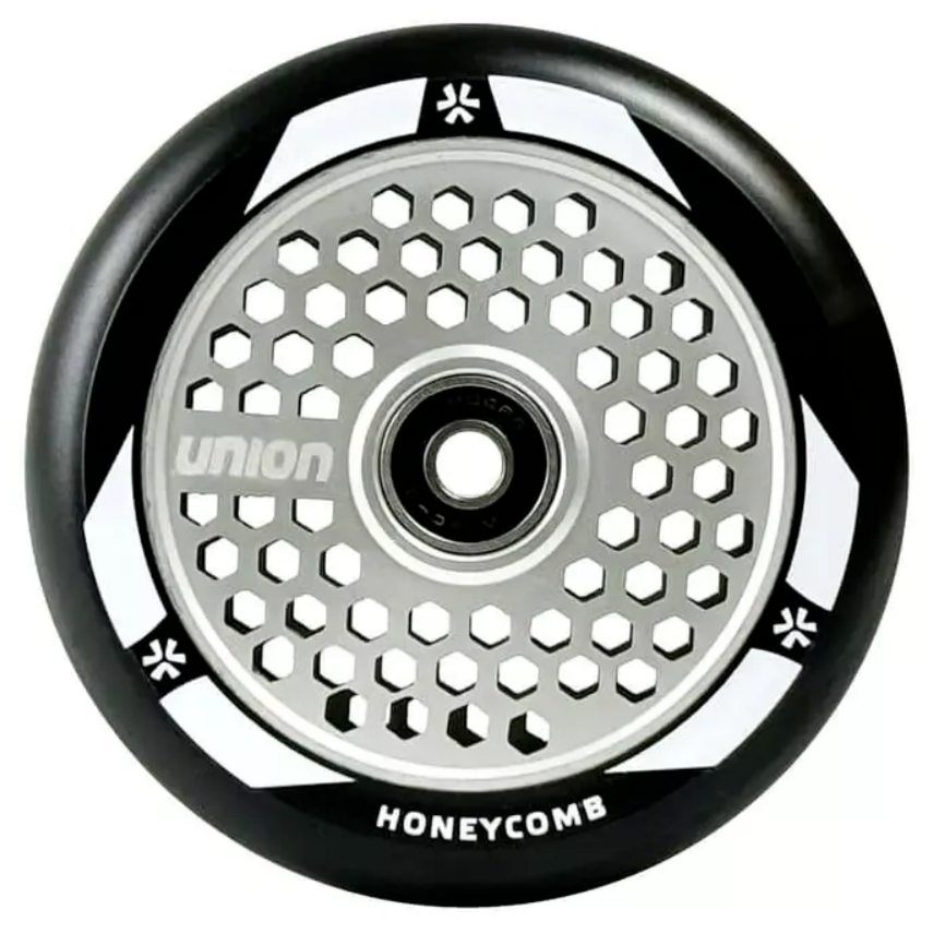 union-honeycomb-pro-scooter-wheel-110mm-black-silver-velohunt