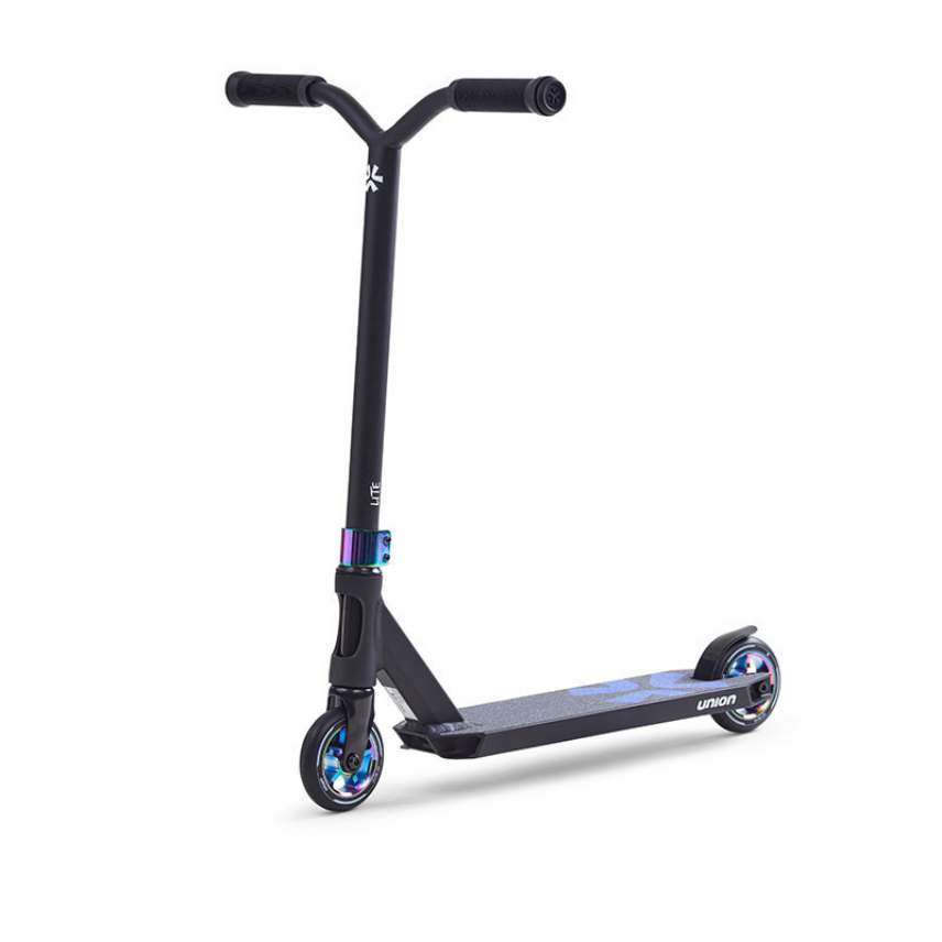 union-lite-s-neochrome-stunt-scooter-velohunt